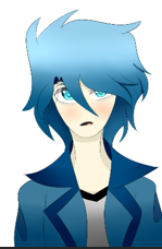 Idax Bilgard — retrato a color, cabello azul